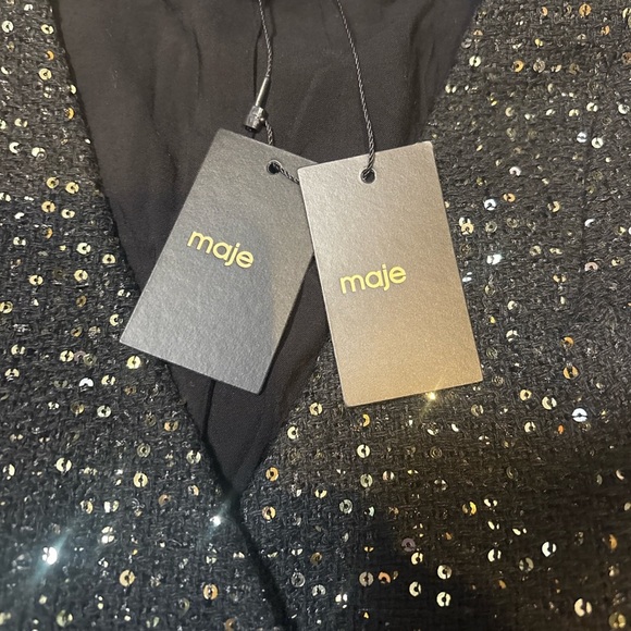 Maje Black and Gold Sequin Vest NWT - Picture 4 of 7